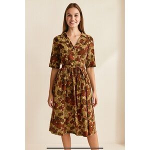 ORIGINAL MARTHA MOORE DRESS SZ S COTTON VINTAGE JUNE CLEAVER 60’S RETRO AUTUMNAL